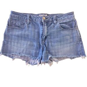 Unpublished Laine Boyfriend Jean Shorts SZ 28 Cutoff Mid-Rise Preppy Frayed Raw